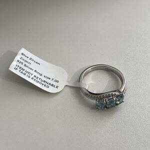 NWT Djoy 925 Silver Ring Blue Zircon Size 7 No Box